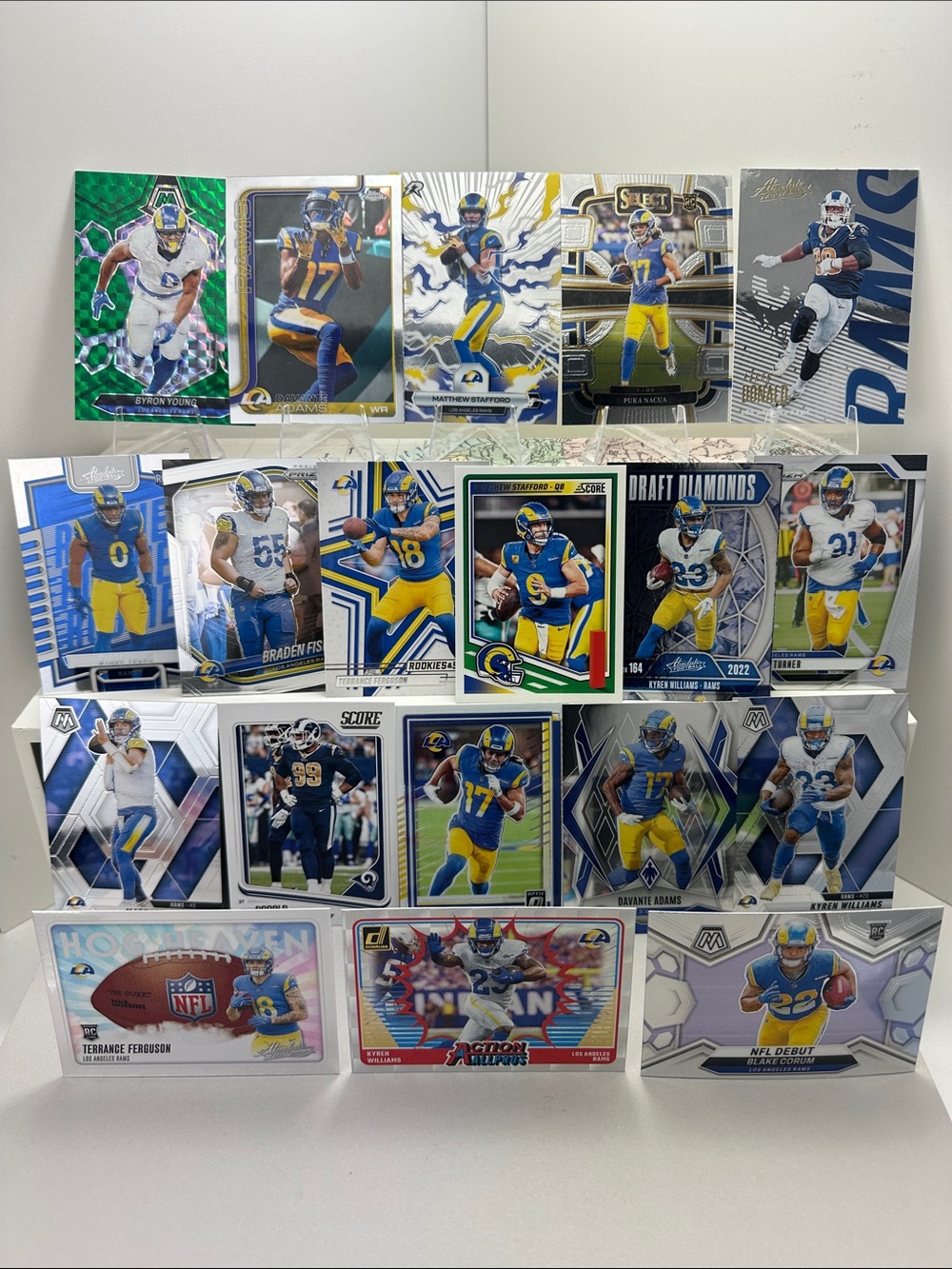 Puka Nacua Rookie in Rams lot of 19 w/ Stafford/Adams/Aaron Donald/Young Rookie